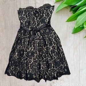 Robert Rodriguez Dress Women's 2 Black Lace Prom Formal Evening Party Cocktail